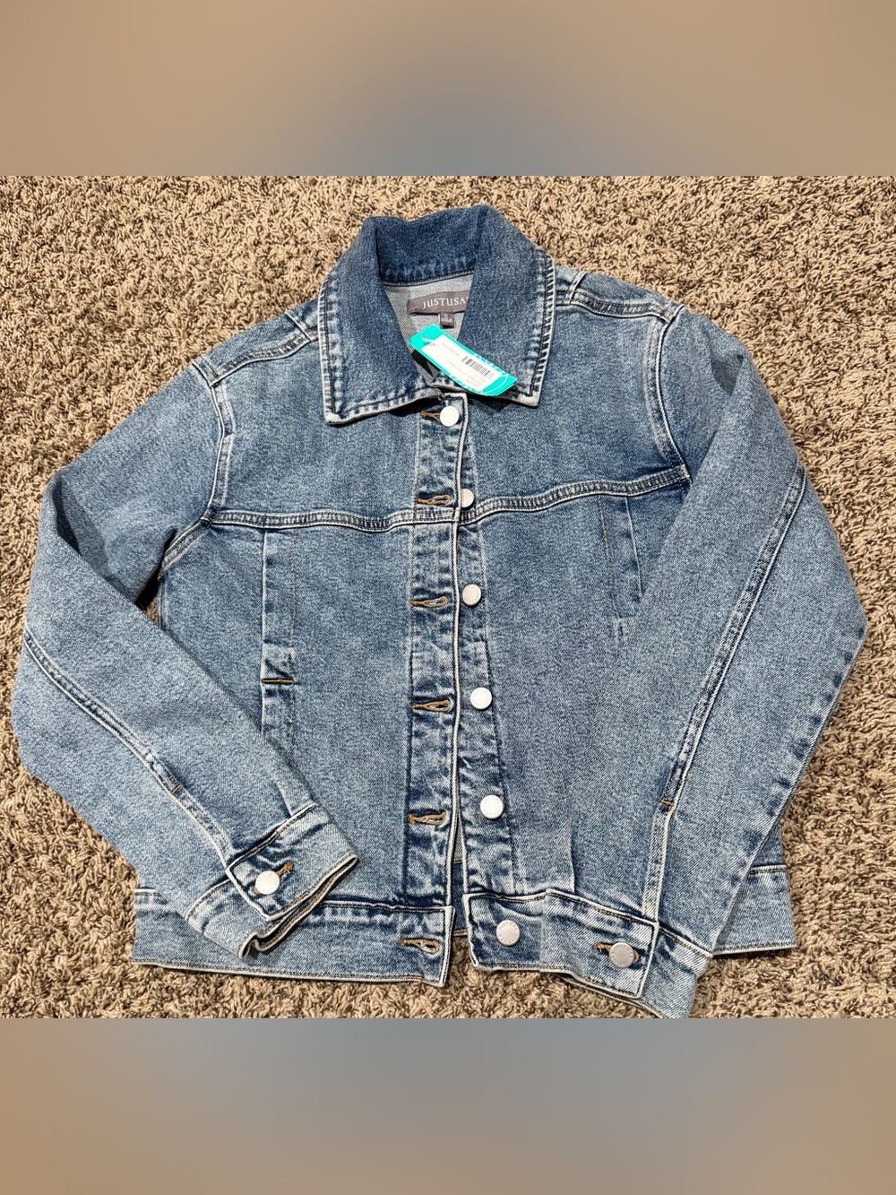 NWT Just USA Moto Button Front Jacket size small